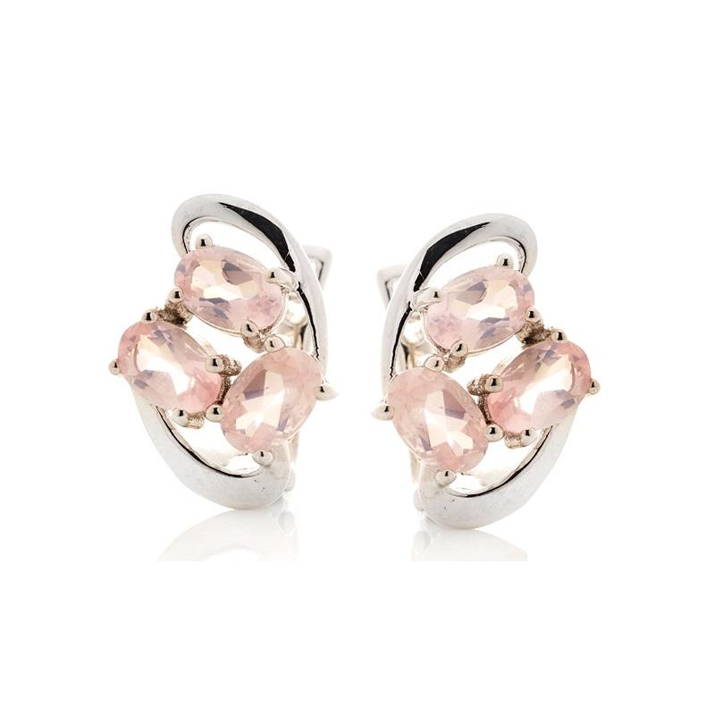Orecchini quarzo rosa, intenzione di amore — foto 1