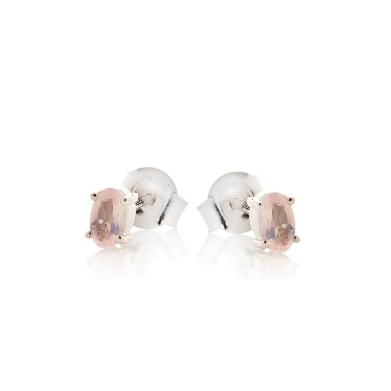 Orecchini in argento 925 rodiato con quarzo rosa naturale, per accendere la tua dolcezza — foto 1
