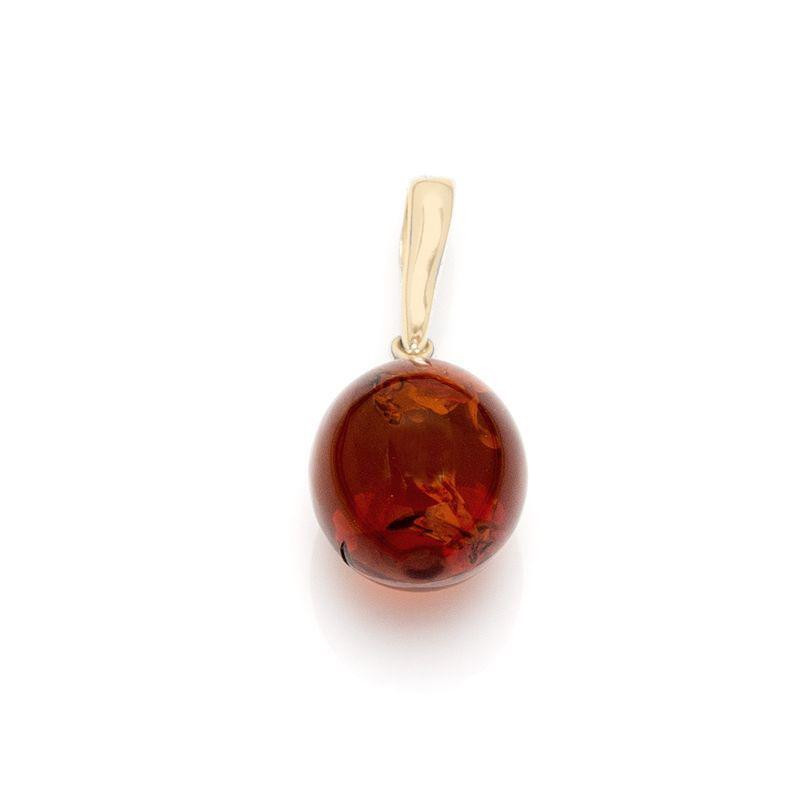 Ciondolo in argento dorato con ambra cognac per custodire la tua luce interiore, Per ricordare la tua essenza più profo
