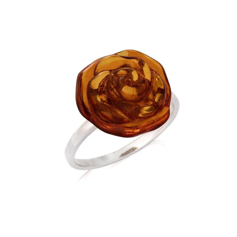 Anello fiore ambra cognac, per riportare i momenti migliori — foto 1