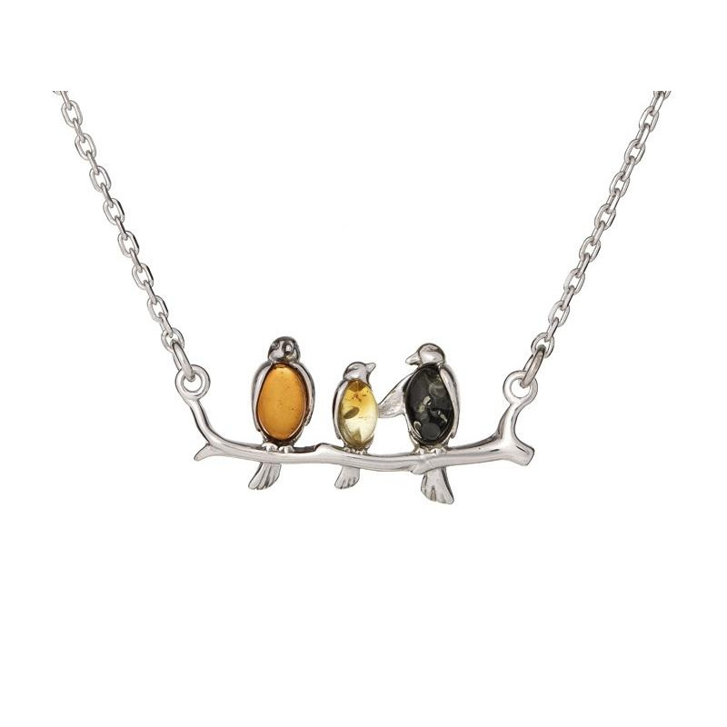 Collana uccello ambra multicolore, per condividere le ali del successo — foto 1