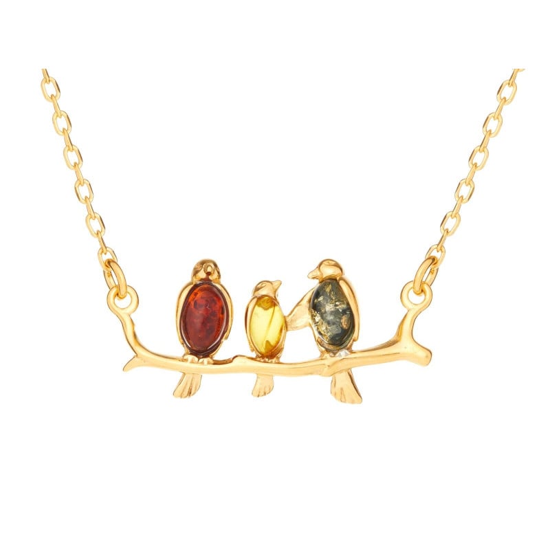 Collana uccello ambra multicolore, per trascinar via i dubbi — foto 1