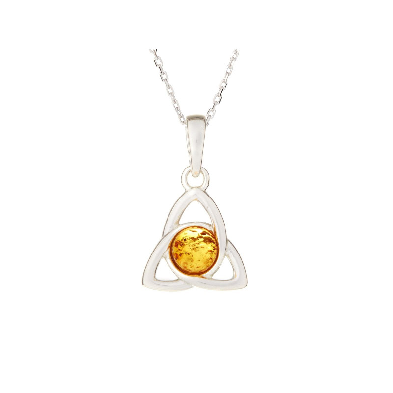 Ciondolo triquetra con ambra cognac, per condividere i momenti importanti — foto 1