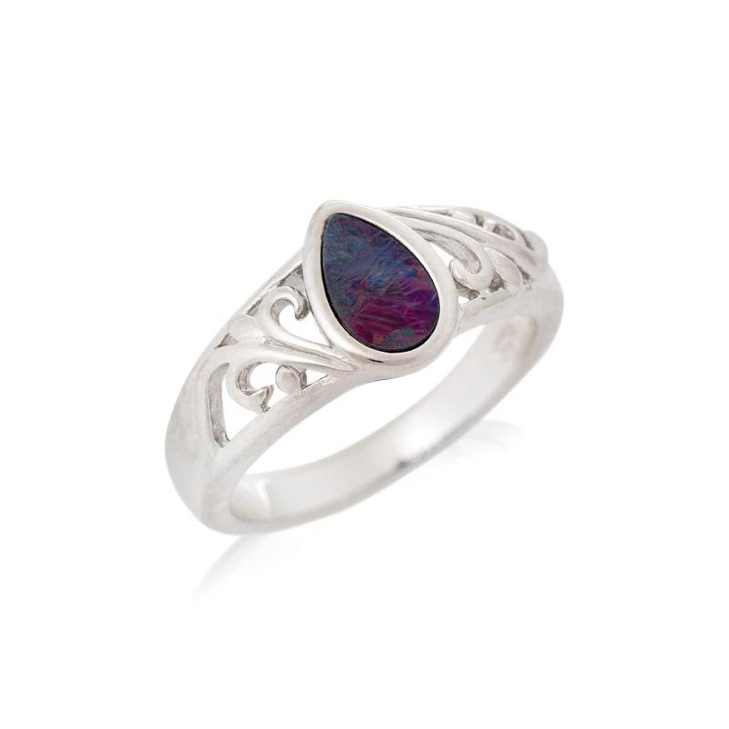 Anello in argento 925 con opale blu australiano, per illuminare ogni tuo gesto — foto 1