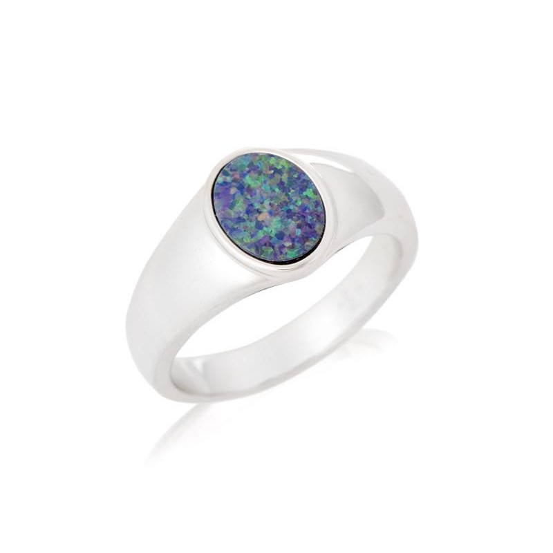 Anello sigillo con opale blu, per custodire i tuoi sogni — foto 1