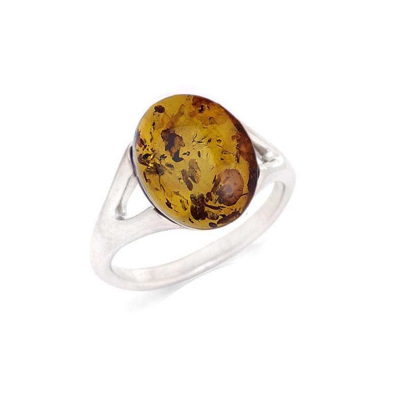 Anello in argento 925 e ambra naturale del Baltico, per illuminare ogni gesto — foto 1