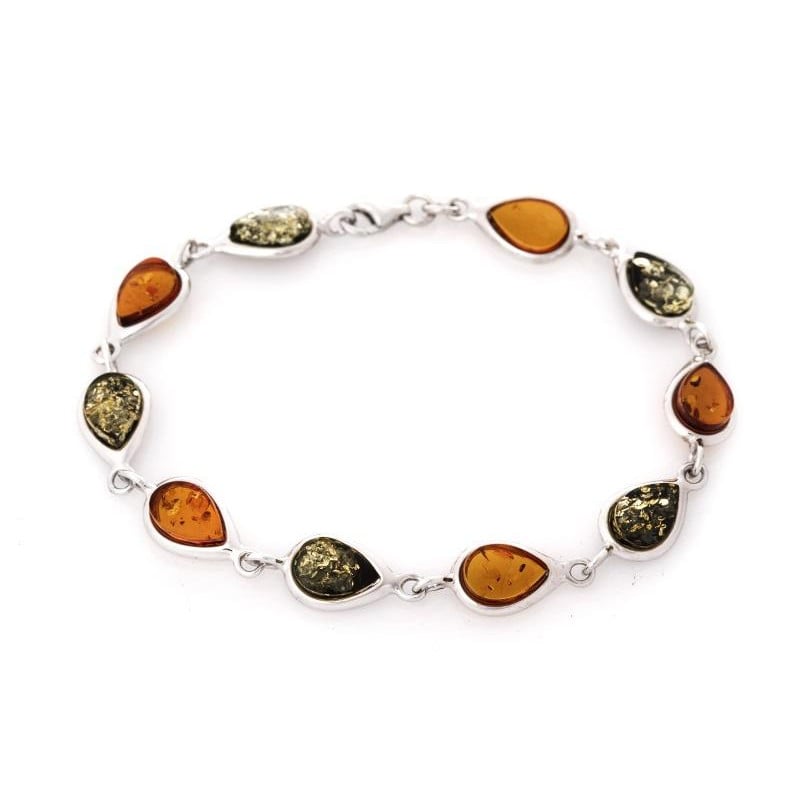 Bracciale ambra e argento, lunghezza 19 cm - per portare con te un tocco di eleganza — foto 1