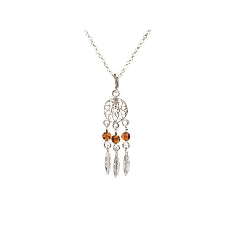 Collana acchiappasogni ambra cognac, per raccogliere i tuoi desideri — foto 1