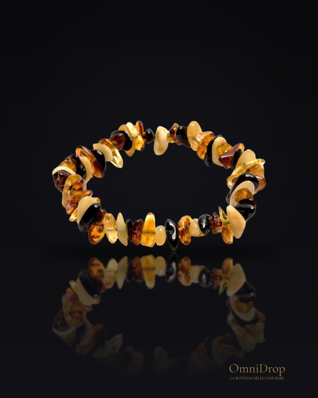 Bracciale in ambra multicolore con scaglie, per custodire la tua luce interiore