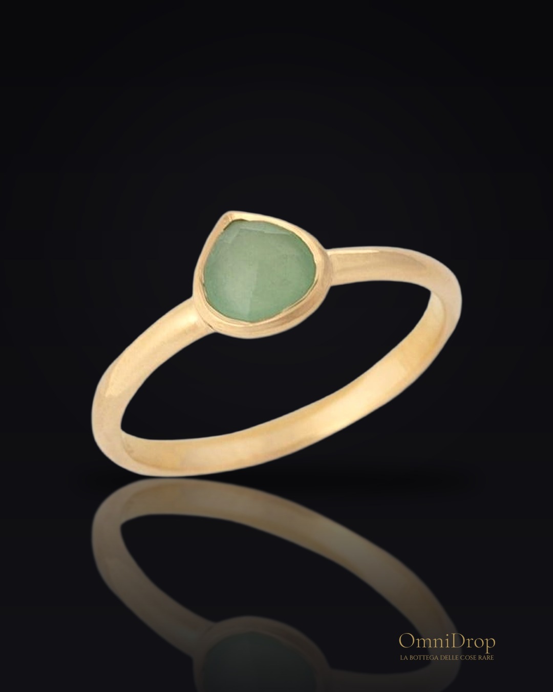 Anello a cuore in avventurina 6 mm placcato oro 925, per custodire l’amore che ti guida
