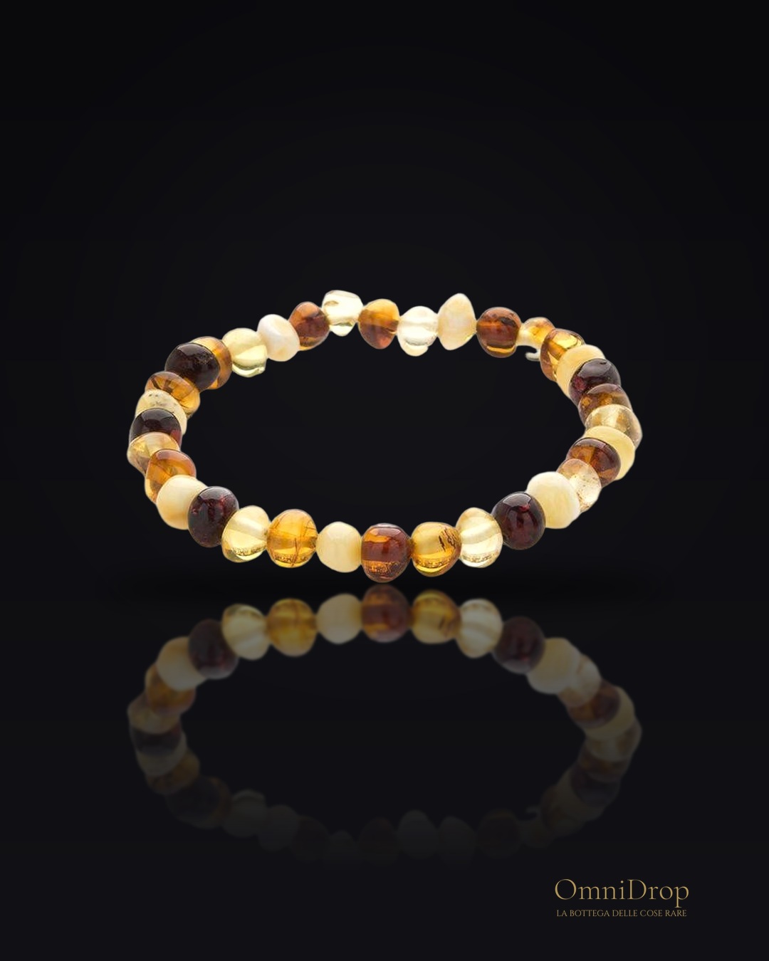 Bracciale di ambra naturale del Mar Baltico, 17‑18 cm, per custodire la tua luce interiore