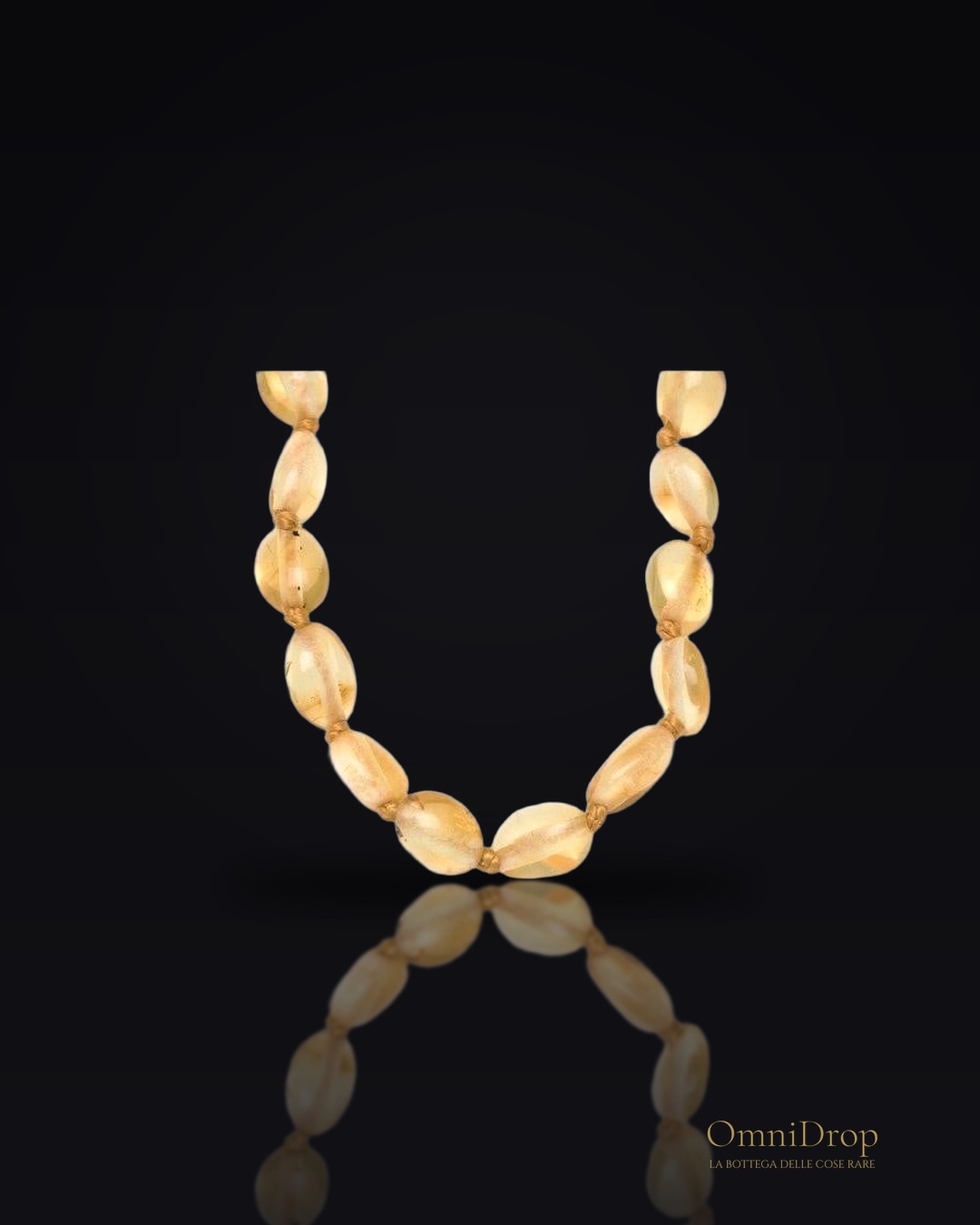Collana per bebè ambra miele d'oliva, protezione naturale
