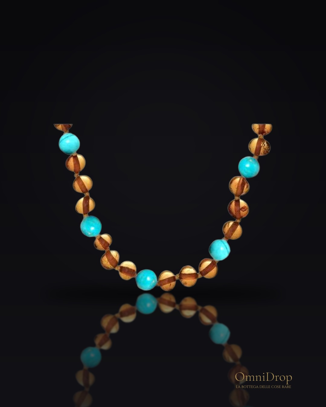 Collana per bambini ambra e turchese, protezione e dolcezza
