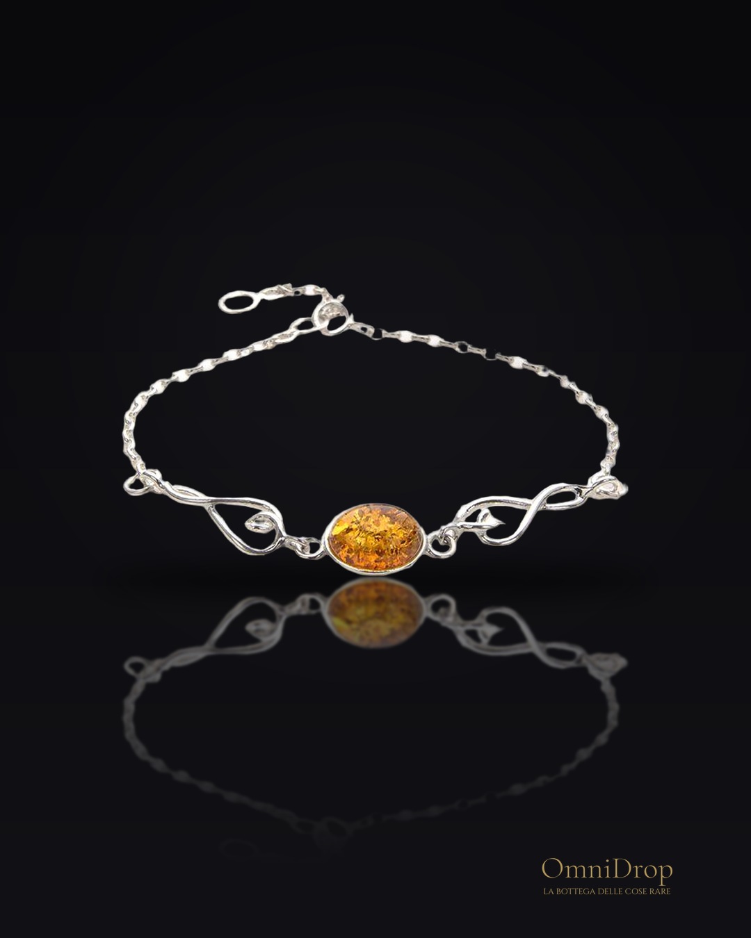 Bracciale ambra cognac, per tenere accanto al cuore