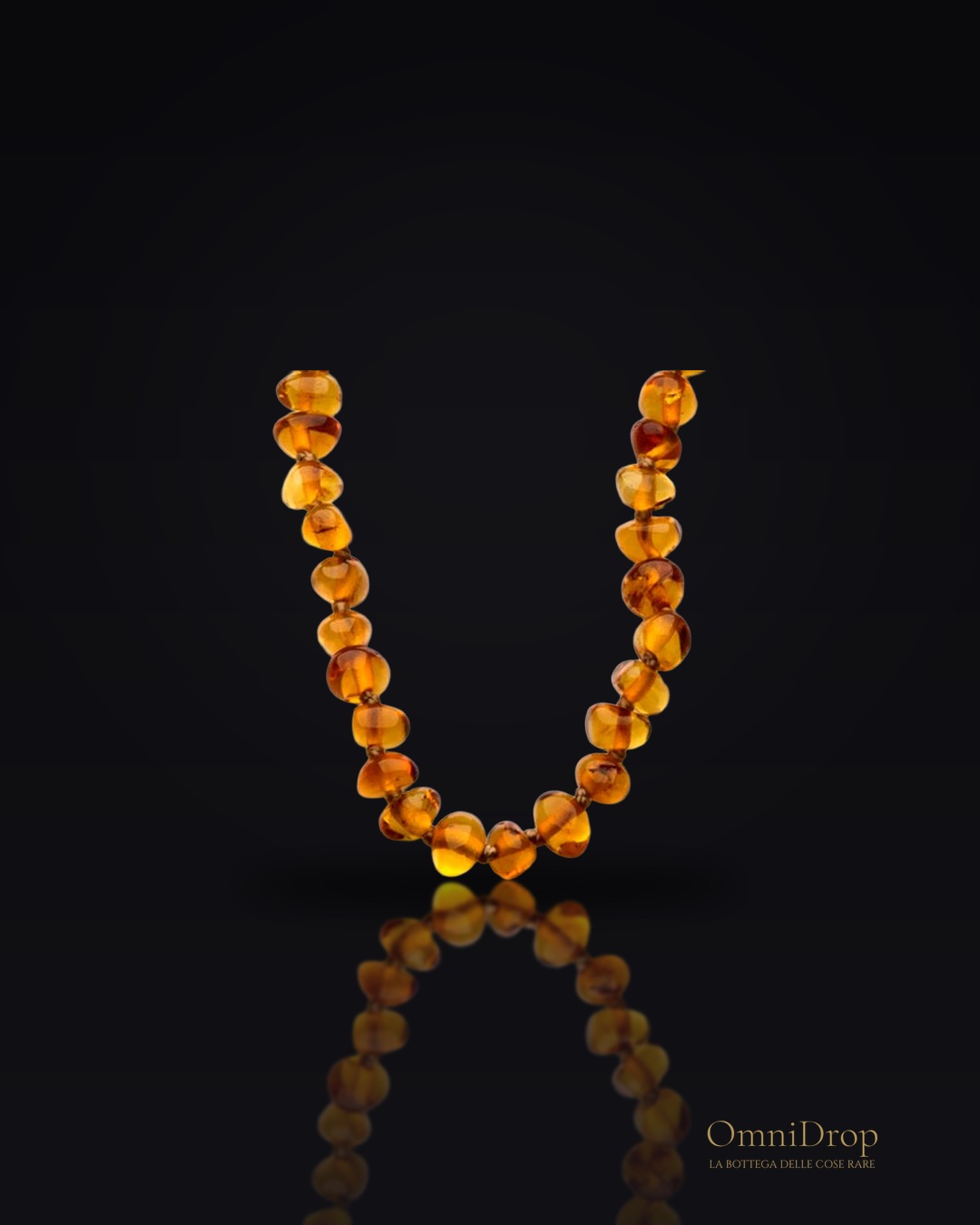 Collana in ambra naturale, scuro cognac - Per portare con te la tua eleganza