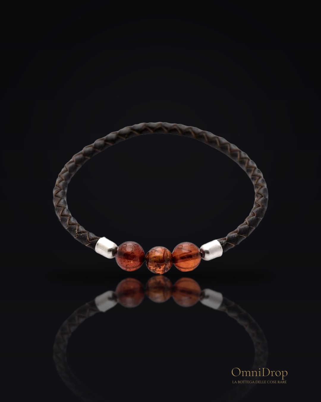 Bracciale in ambra naturale cognac del Mar - per trasmettere calore e stabilità