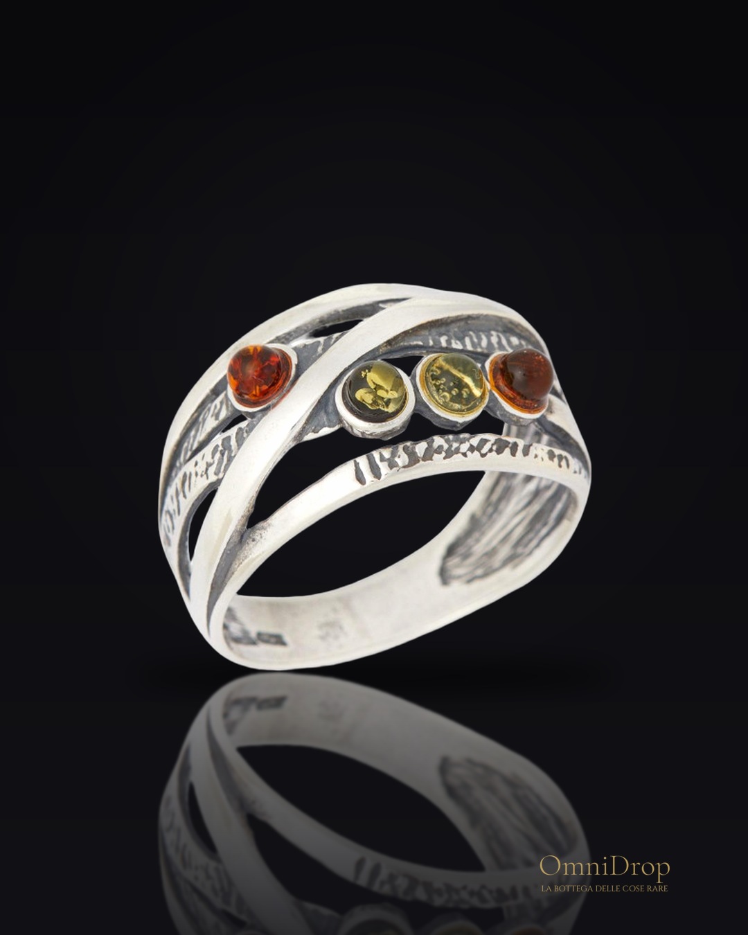 Anello ambra multicolore, per custodire i tuoi ricordi