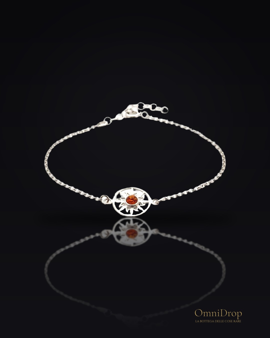Bracciale sole ambra cognac, per raccontare la tua storia