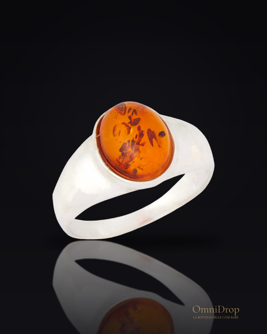 Anello ambra cognac, per racchiudere i tuoi ricordi