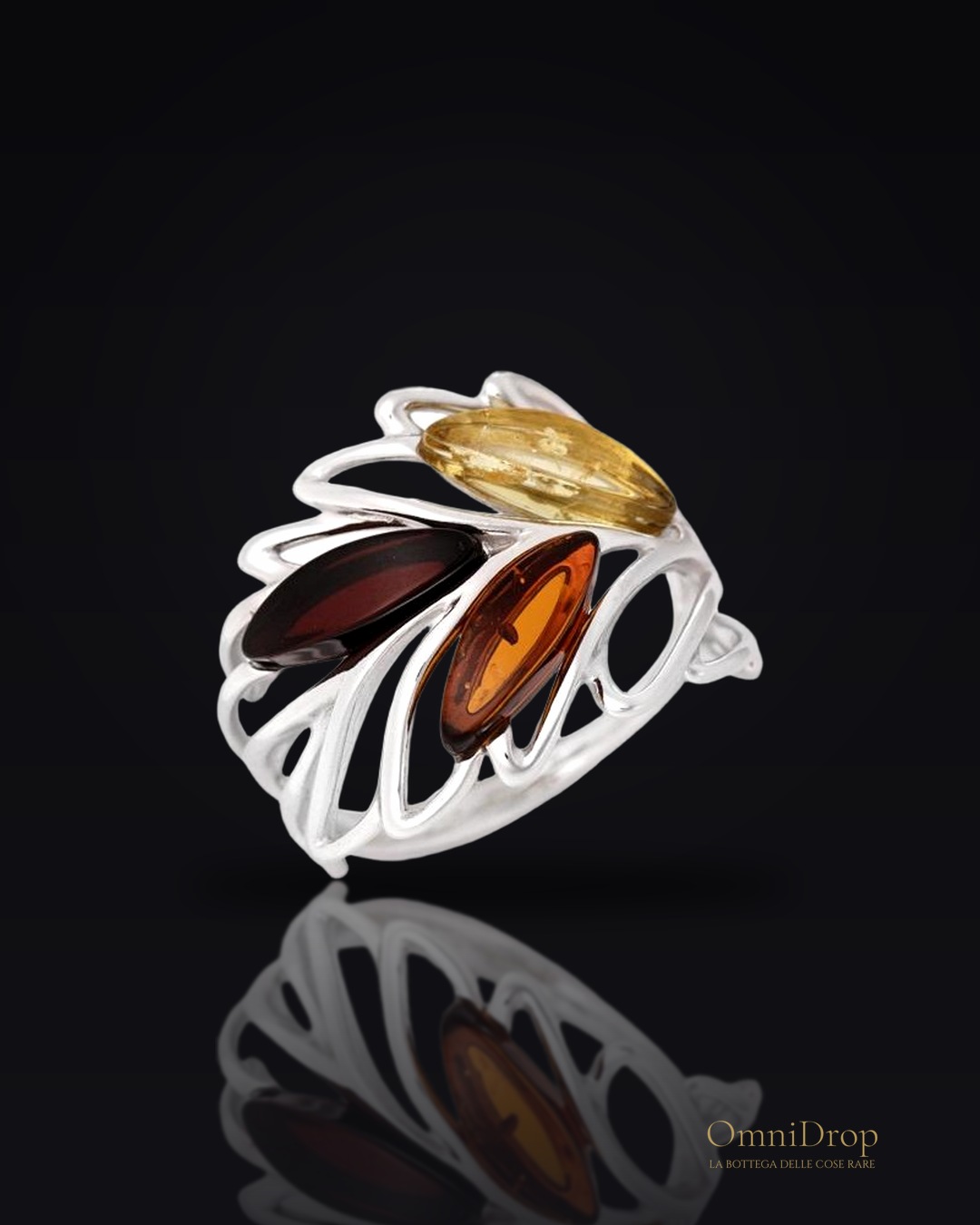 Anello ambra multicolore Mar Baltico, per preservare i ricordi