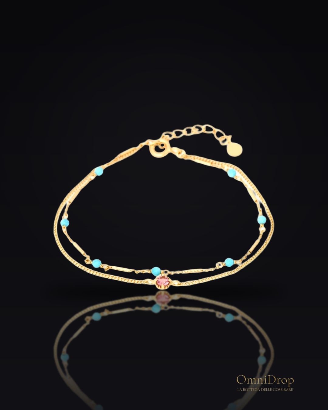 Bracciale turchesi e tormaline, per sorridere sempre