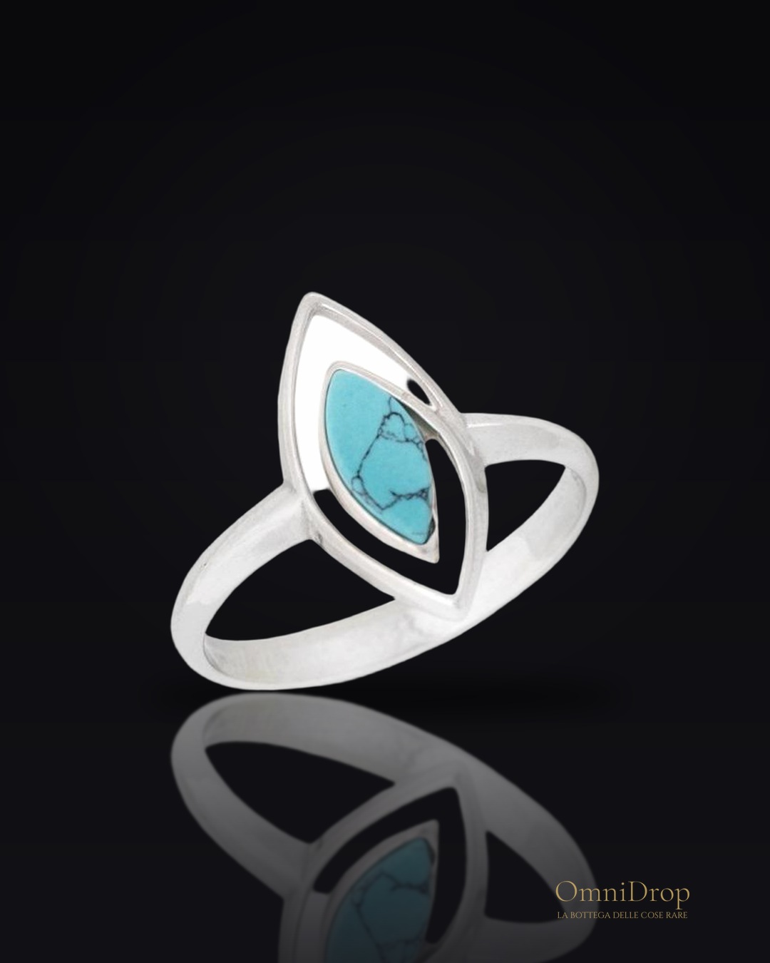 Anello turchese naturale, per evocare l'Italia