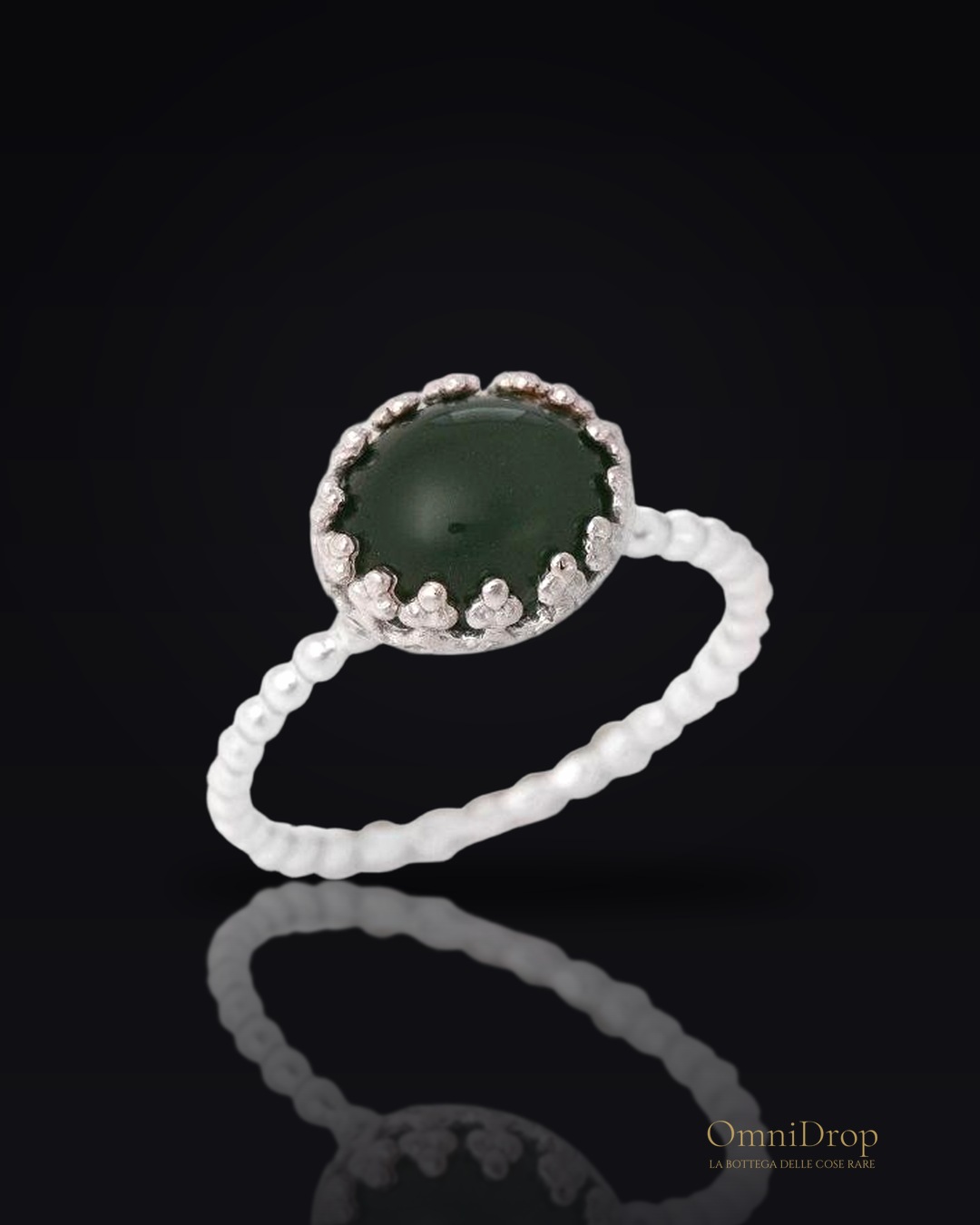 Anello avventurina verde, per evocare l'essenza della natura