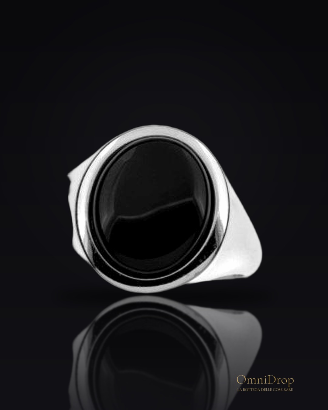 Anello agata tinta nera, per portare l'incredulità