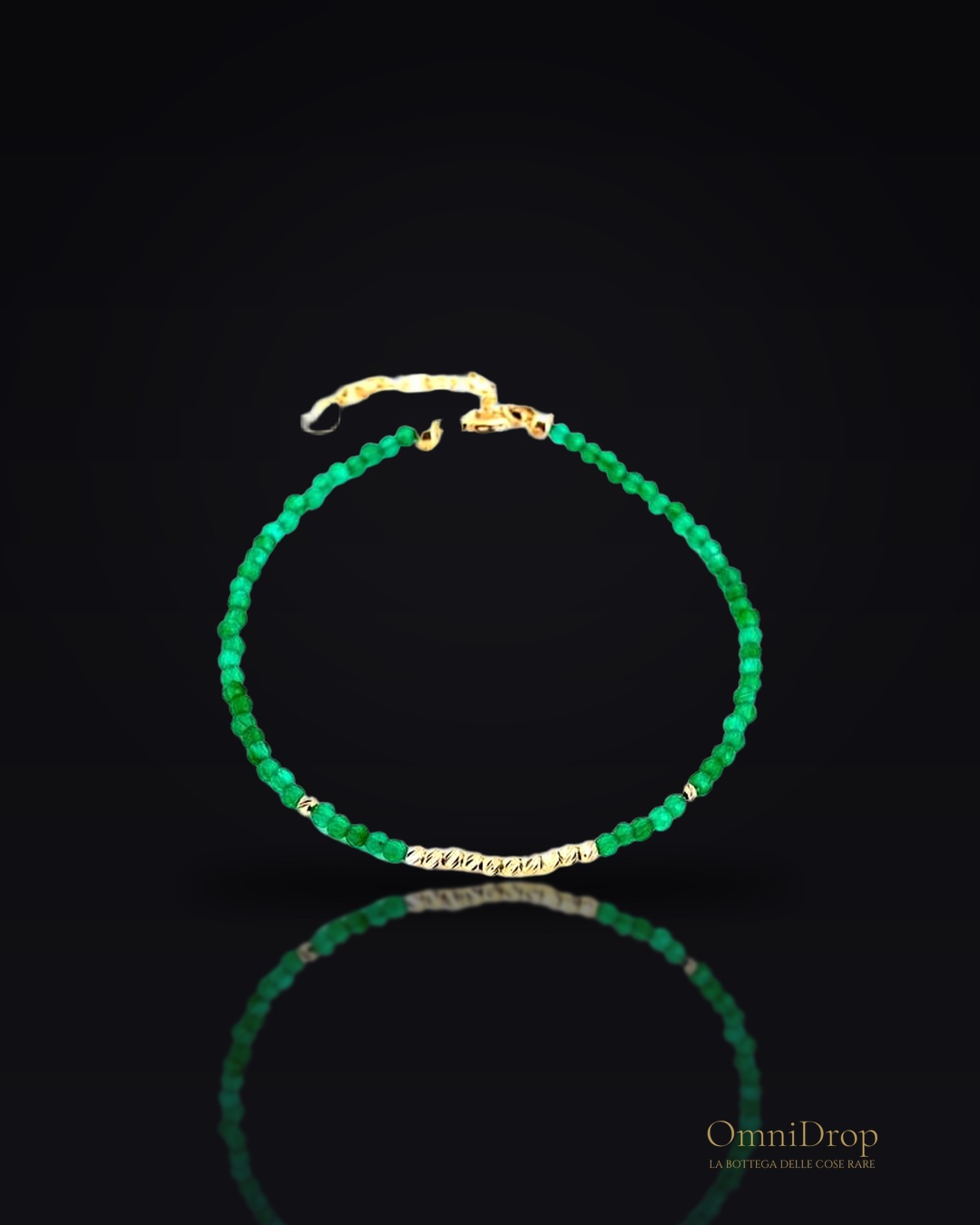 Bracciale onice verde, ricordo di natura