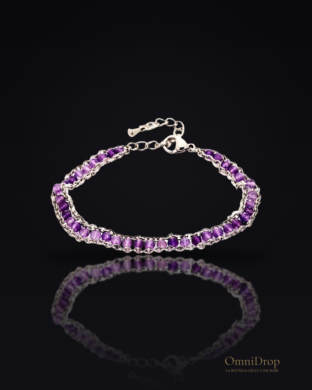 Bracciale ametista viola irregolare, per onorare i tuoi sogni