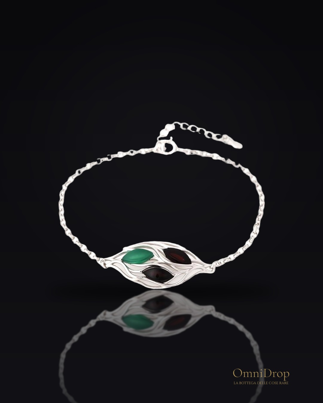 Bracciale ambra e agata verde, per onorare le vecchie tradizioni