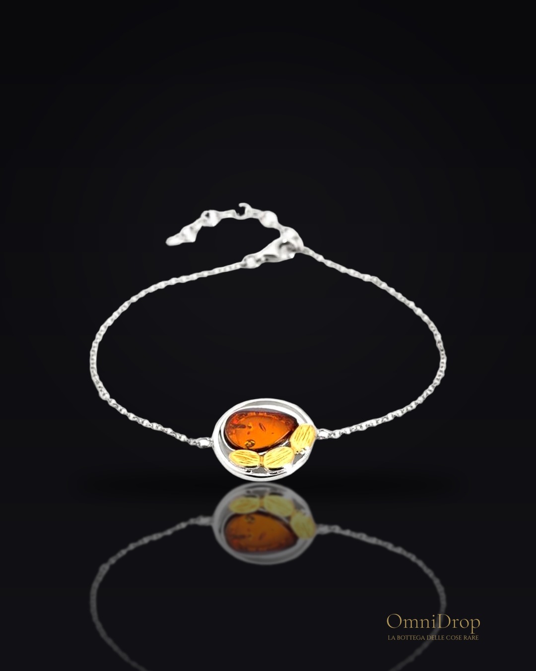 Bracciale ambra cognac, per evocare il sole dorato