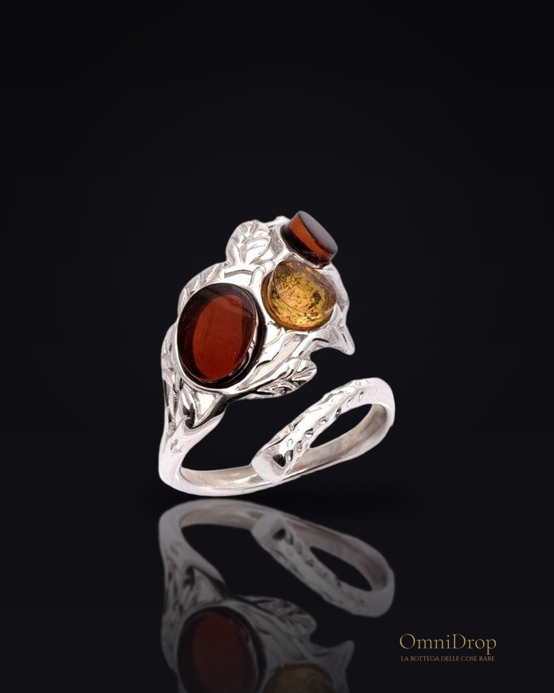 Anello ambra cognac, per custodire i ricordi