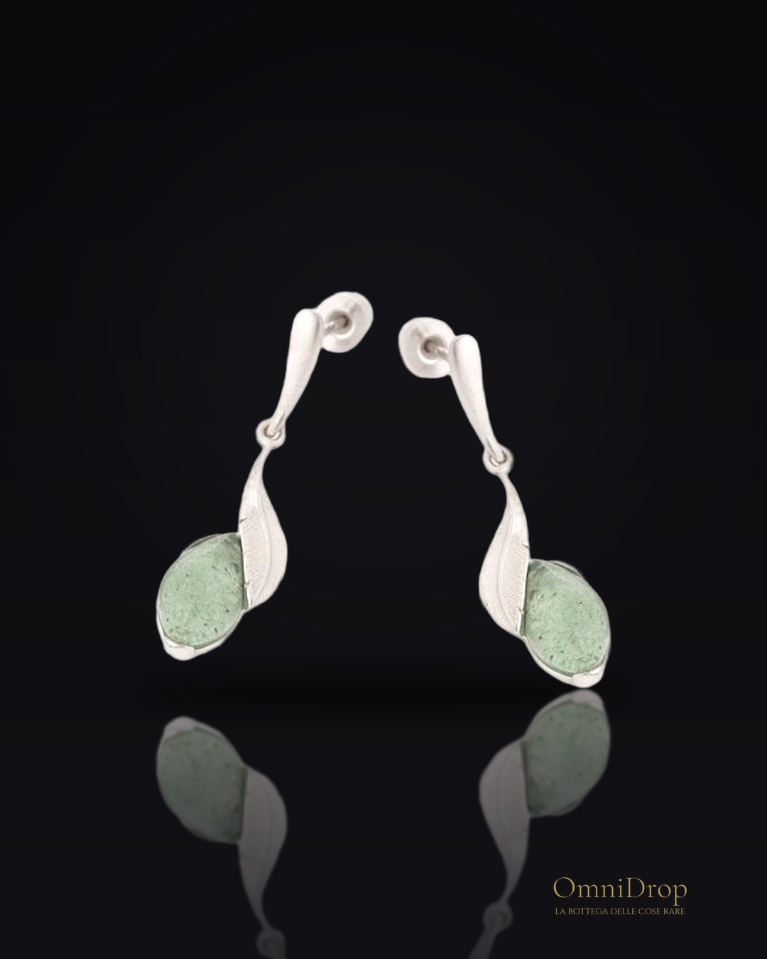 Orecchini in quarzo naturale, in argento rodiato 925